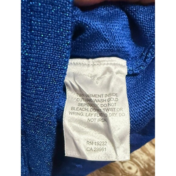 Alfred Dunner Embellished 3/4 Sleeve 2 Fer Sweater Set - Cobalt - Size 1X - Picture 4 of 5